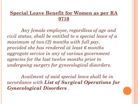 is hysterectomy considered as pwd|Availment of Special Leave Benefit .
